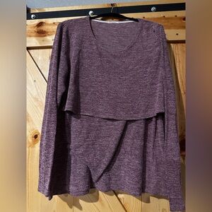 Purple Layered Long Sleeve Nursing Top